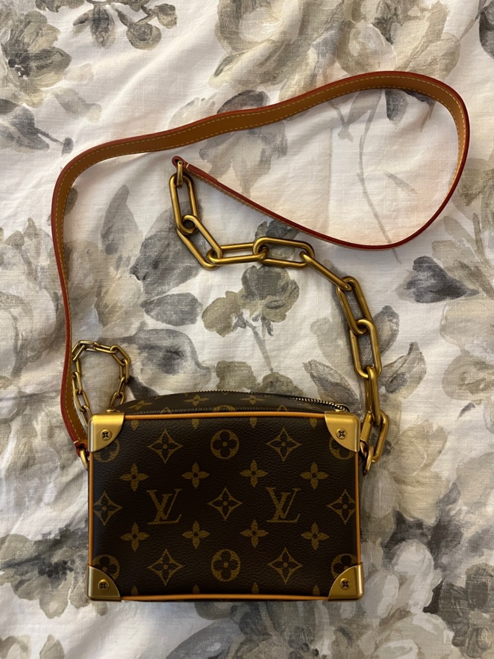 Louis Vuitton Monogram Petite Malle Mini Crossbody in Brown with Gold Hardware